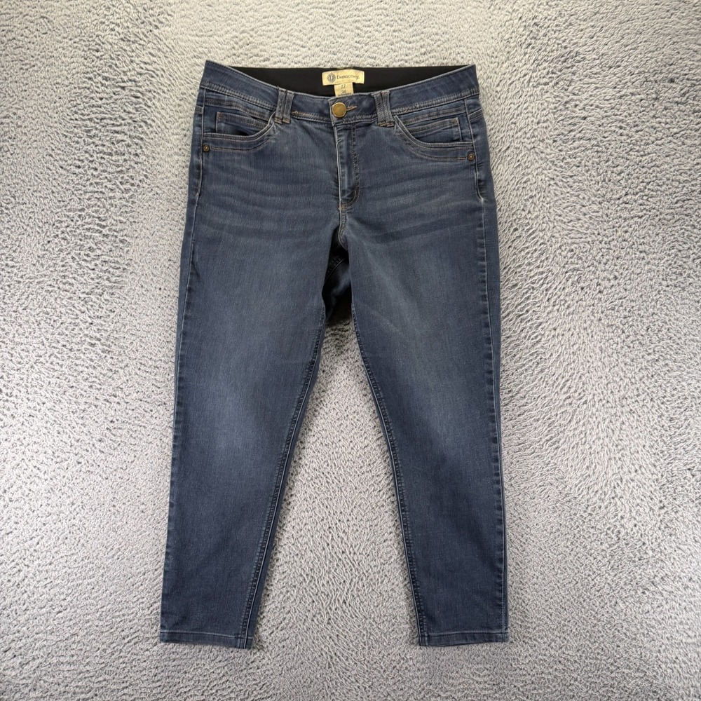 Democracy Ab Solution Jeans Womens 12 Blue Denim Skinny Workwear Stretch Faded